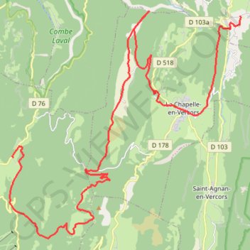 Itinéraire Tour du Vercors 2019 - Jour 2, distance, dénivelé, altitude, carte, profil, trace GPS