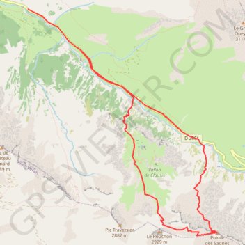 Itinéraire Pointe des Sagnes Longues, distance, dénivelé, altitude, carte, profil, trace GPS