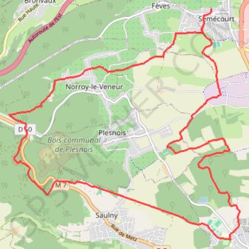 Itinéraire Rando semecourt, distance, dénivelé, altitude, carte, profil, trace GPS