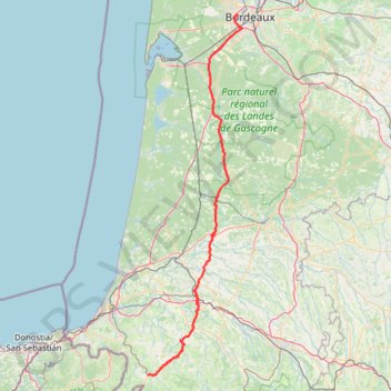 Itinéraire Itinéraire de Mérignac à Saint-Jean-Pied-de-Port, distance, dénivelé, altitude, carte, profil, trace GPS