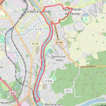 Itinéraire Balade sur le bord de la Seine, distance, dénivelé, altitude, carte, profil, trace GPS
