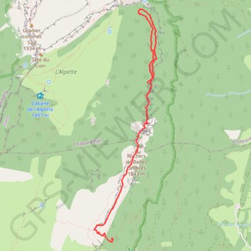 Itinéraire Rochers de Belles Ombres, distance, dénivelé, altitude, carte, profil, trace GPS