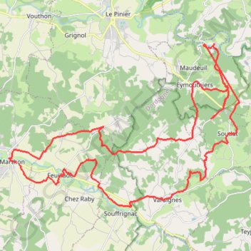 Itinéraire Marthon - Le Chambon, distance, dénivelé, altitude, carte, profil, trace GPS
