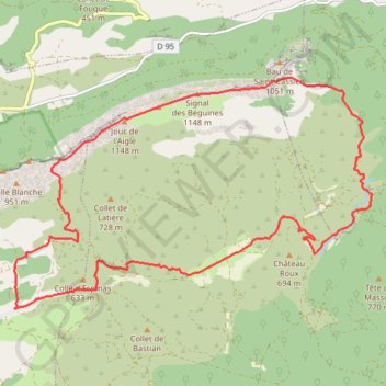 Itinéraire Riboux - crêtes de la sainte baume, distance, dénivelé, altitude, carte, profil, trace GPS