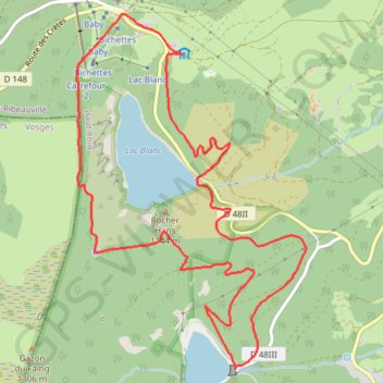 Itinéraire Boucle du Lac Noir, Col du Calvaire et Lac Blanc, distance, dénivelé, altitude, carte, profil, trace GPS