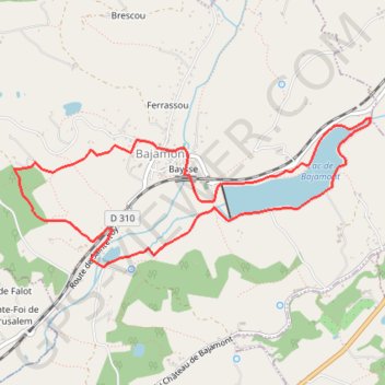 Itinéraire Balade de la Bellette et du lac - Bajamont, distance, dénivelé, altitude, carte, profil, trace GPS