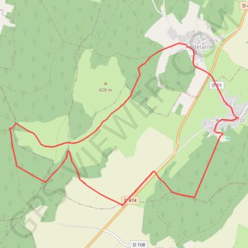 Itinéraire Circuit des Evêques.Andelarrot, distance, dénivelé, altitude, carte, profil, trace GPS