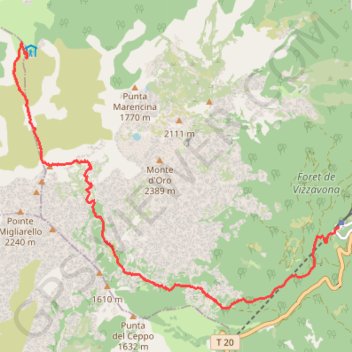 Itinéraire GR 20 Nord Etape 1, distance, dénivelé, altitude, carte, profil, trace GPS