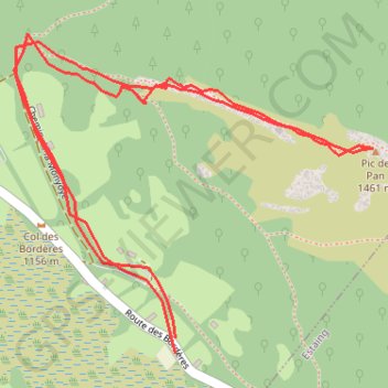 Itinéraire Pic de Pan, distance, dénivelé, altitude, carte, profil, trace GPS