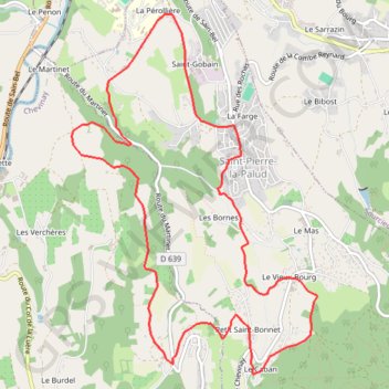 Itinéraire Fiche Verte n°14 : Saint Pierre La Palud, distance, dénivelé, altitude, carte, profil, trace GPS