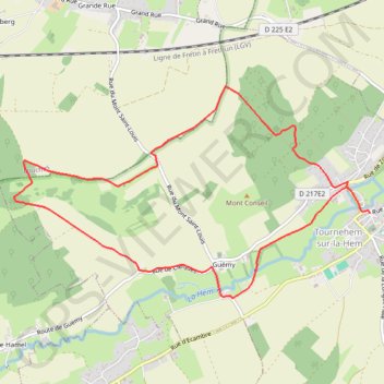 Itinéraire La chapelle Saint-Louis - Tournehem-sur-la-Hem, distance, dénivelé, altitude, carte, profil, trace GPS