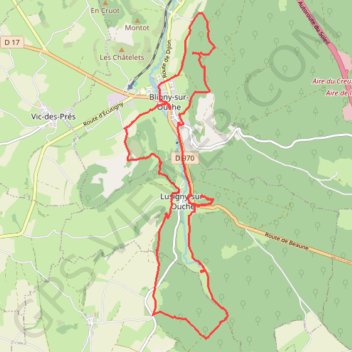 Itinéraire Les sources de L'Ouche à Bligny, distance, dénivelé, altitude, carte, profil, trace GPS