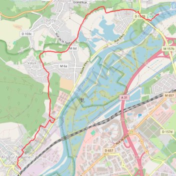 Itinéraire Ars-sur-Moselle - Moulins-lès-Metz, distance, dénivelé, altitude, carte, profil, trace GPS