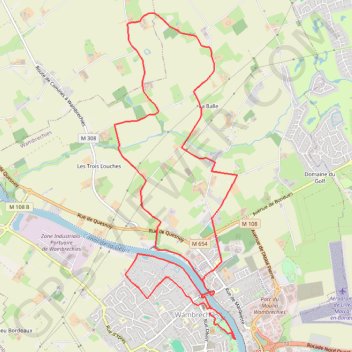 Itinéraire Circuit du Genièvre - Wambrechies, distance, dénivelé, altitude, carte, profil, trace GPS