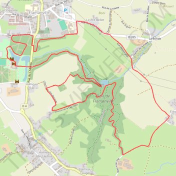 Itinéraire Embuscade - Variante 2 avec retour route, distance, dénivelé, altitude, carte, profil, trace GPS