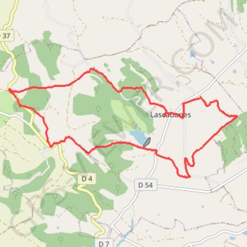 Itinéraire Lascabane, distance, dénivelé, altitude, carte, profil, trace GPS