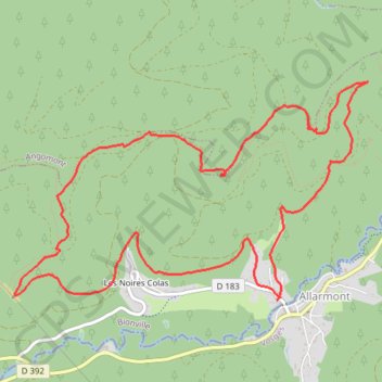 Itinéraire Bionville, distance, dénivelé, altitude, carte, profil, trace GPS